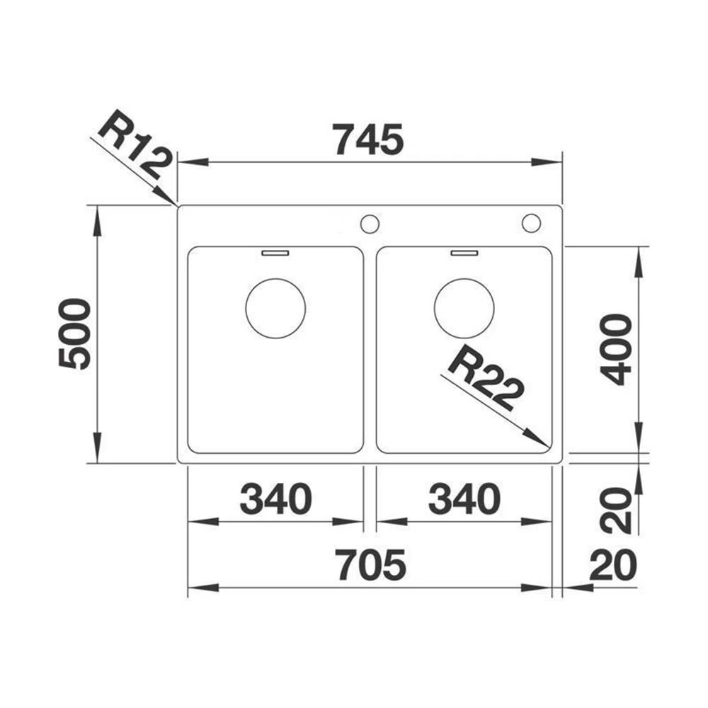 BLANCO Einbaubecken ANDANO 340/340-IF/A Edelstahl Seidenglanz Mit InFino Ablaufsystem 5 BLANCO Einbaubecken ANDANO 340/340-IF/A Edelstahl Seidenglanz Mit InFino Ablaufsystem – Bild 3