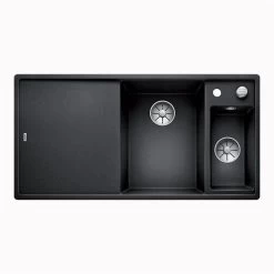 BLANCO Einbauspüle AXIA III 6 S-F Silgranit Flächenbündig | InFino Ablauf | Mit Holz-Schneidbrett