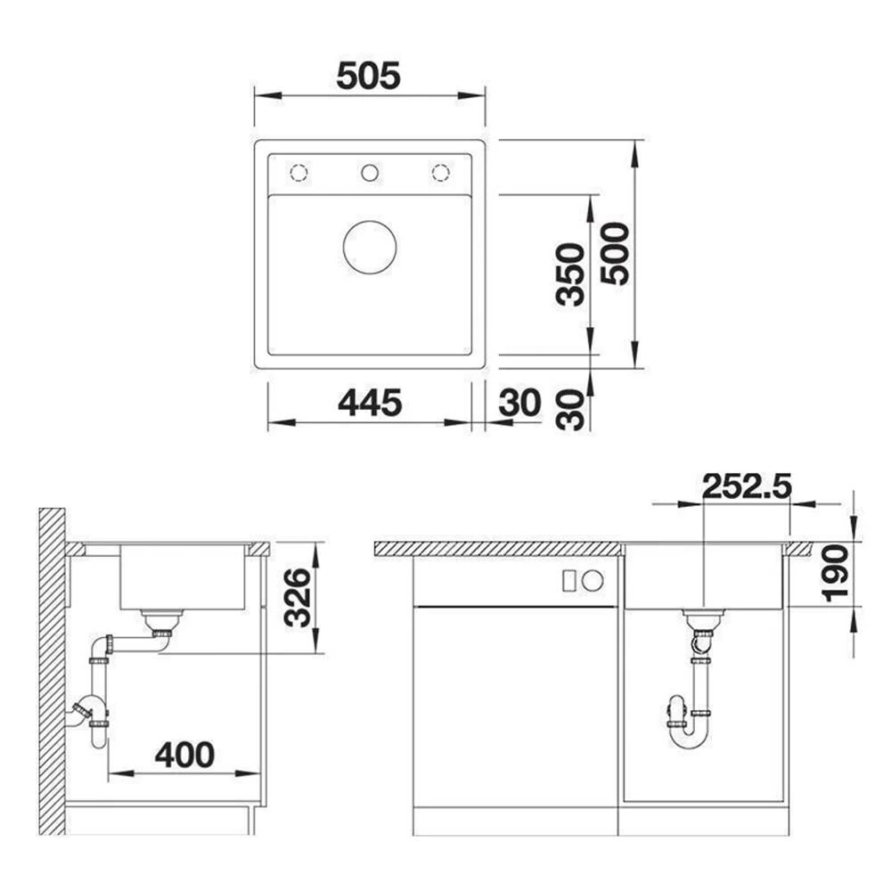 BLANCO Einbauspüle DALAGO 5-F Silgranit Flächenbündig Einbaubar 5 BLANCO Einbauspüle DALAGO 5-F Silgranit Flächenbündig Einbaubar – Bild 3