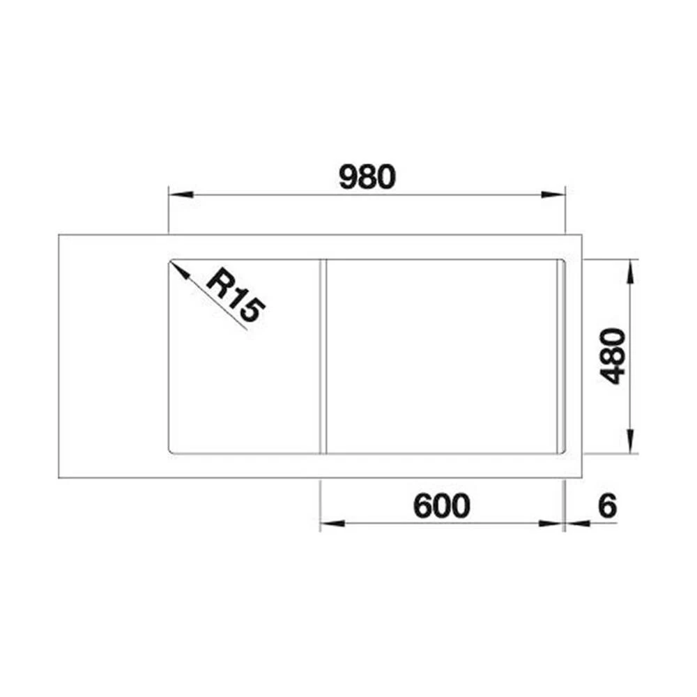 BLANCO Einbauspüle DINAS XL 6 S Edelstahl Bürstfinish 6 BLANCO Einbauspüle DINAS XL 6 S Edelstahl Bürstfinish – Bild 4