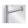 BLANCO Küchenarmatur AMBIS-S Einhebelmischer | Ausziehbare Schlauchbrause | Edelstahl Gebürstet