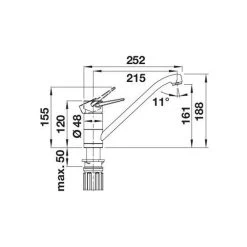 BLANCO Küchenarmatur BLANCOWEGA-F II Vorfensterarmatur Chrom | Hochdruck -Machen Sie es mit der Küchenspüle. blanco kuechenarmatur blancowega f ii vorfensterarmatur chrom hochdruck3