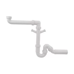 BLANCO Raumspar-Siphon / Geruchverschluss 1 1/2" X 50 Mm, Mit 2 Geräteanschlüssen