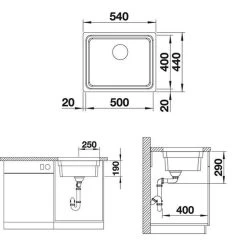 BLANCO Unterbaubecken ETAGON 500-U Edelstahl Seidenglanz | InFino Ablauf | 521841 -Machen Sie es mit der Küchenspüle. blanco unterbaubecken etagon 500 u edelstahl seidenglanz infino ablauf 5218414