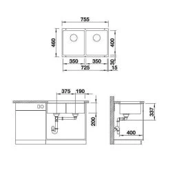 BLANCO Unterbaubecken SUBLINE 350/350-U Silgranit, InFino -Machen Sie es mit der Küchenspüle. blanco unterbaubecken subline 350 350 u silgranit puradur infino3