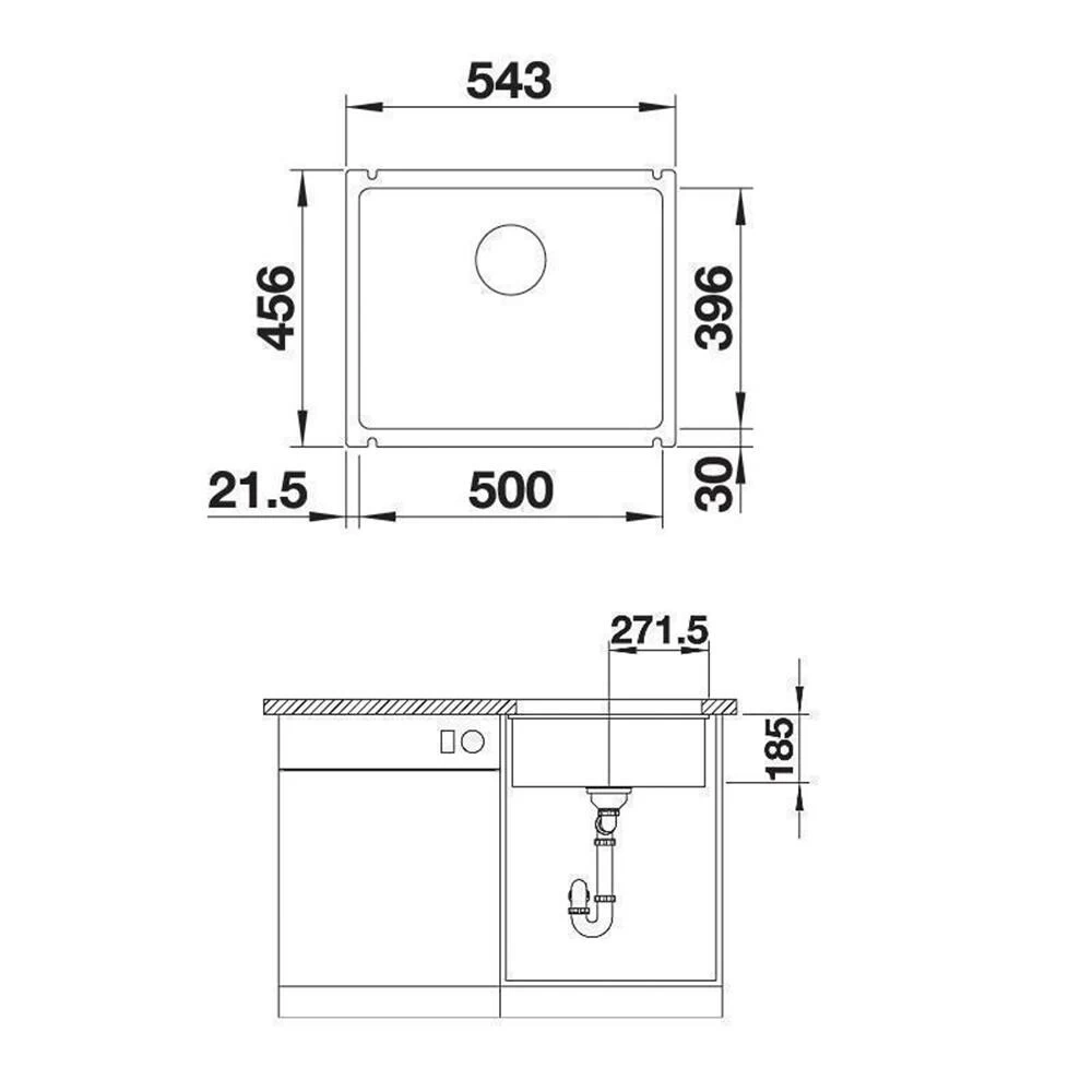 BLANCO Unterbauspüle SUBLINE 500-U Keramik PuraPlus, InFino 5 BLANCO Unterbauspüle SUBLINE 500-U Keramik PuraPlus, InFino – Bild 3