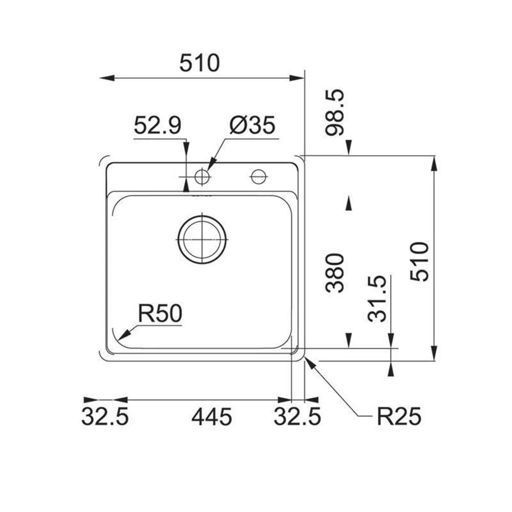 Franke Einbaubecken Bell BCX 610-51 Edelstahl 4 Franke Einbaubecken Bell BCX 610-51 Edelstahl – Bild 2