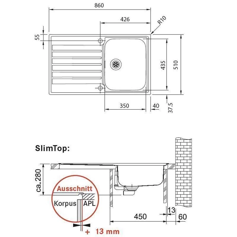 Franke Einbauspüle Argos AGX 211 Edelstahl, Druckknopfventil 5 Franke Einbauspüle Argos AGX 211 Edelstahl, Druckknopfventil – Bild 3