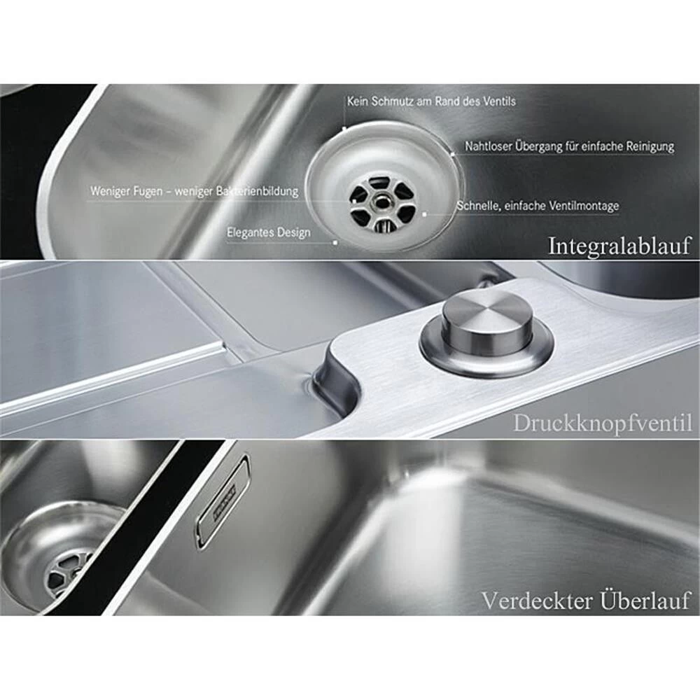 Franke Einbauspüle Argos AGX 211 Edelstahl, Druckknopfventil 6 Franke Einbauspüle Argos AGX 211 Edelstahl, Druckknopfventil – Bild 4