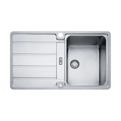 Franke Einbauspüle Hydros HDX 214 Edelstahl Glatt, Druckknopfventil