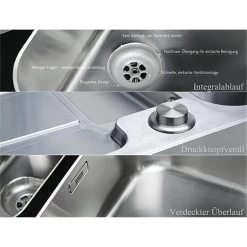 Franke Einbauspüle Hydros HDX 214 Edelstahl Glatt, Druckknopfventil -Machen Sie es mit der Küchenspüle. franke einbauspuele hydros hdx 214 edelstahl glatt druckknopfventil3