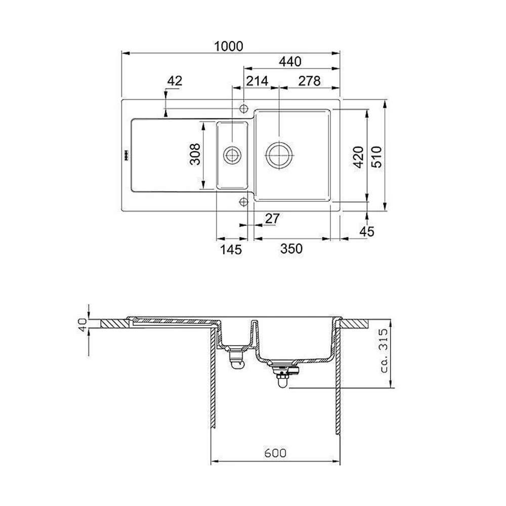Franke Einbauspüle Maris MRK 651-100 Fraceram, Druckknopfventil 5 Franke Einbauspüle Maris MRK 651-100 Fraceram, Druckknopfventil – Bild 3