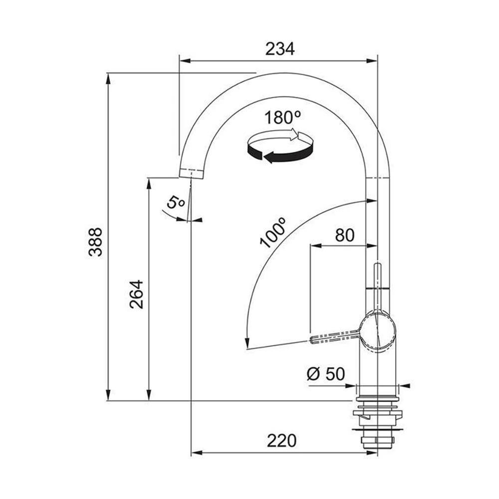 Franke Küchenarmatur Active J Festauslauf 5 Franke Küchenarmatur Active J Festauslauf – Bild 3