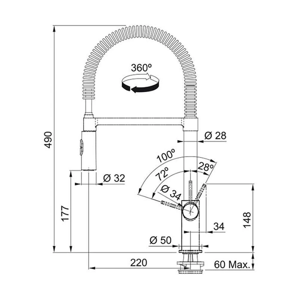 Franke Küchenarmatur Fox Pro Flexauslauf Chrom 5 Franke Küchenarmatur Fox Pro Flexauslauf Chrom – Bild 3