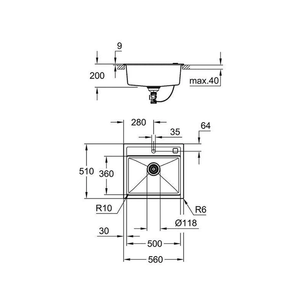 Grohe Einbaubecken K700 60-C 56/51 1.0 5 Grohe Einbaubecken K700 60-C 56/51 1.0 – Bild 3