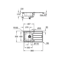 Grohe Einbauspüle K200 45-S 86/50 1.0 Rev, Edelstahl -Machen Sie es mit der Küchenspüle. grohe einbauspuele k200 45 s 86 50 10 rev edelstahl3
