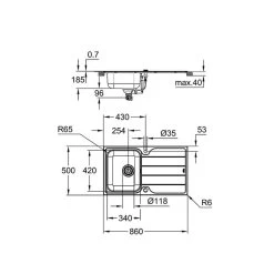 Grohe Einbauspüle K500 45-S 86/50 1.0 Rev, Edelstahl -Machen Sie es mit der Küchenspüle. grohe einbauspuele k500 45 s 86 50 10 rev edelstahl3
