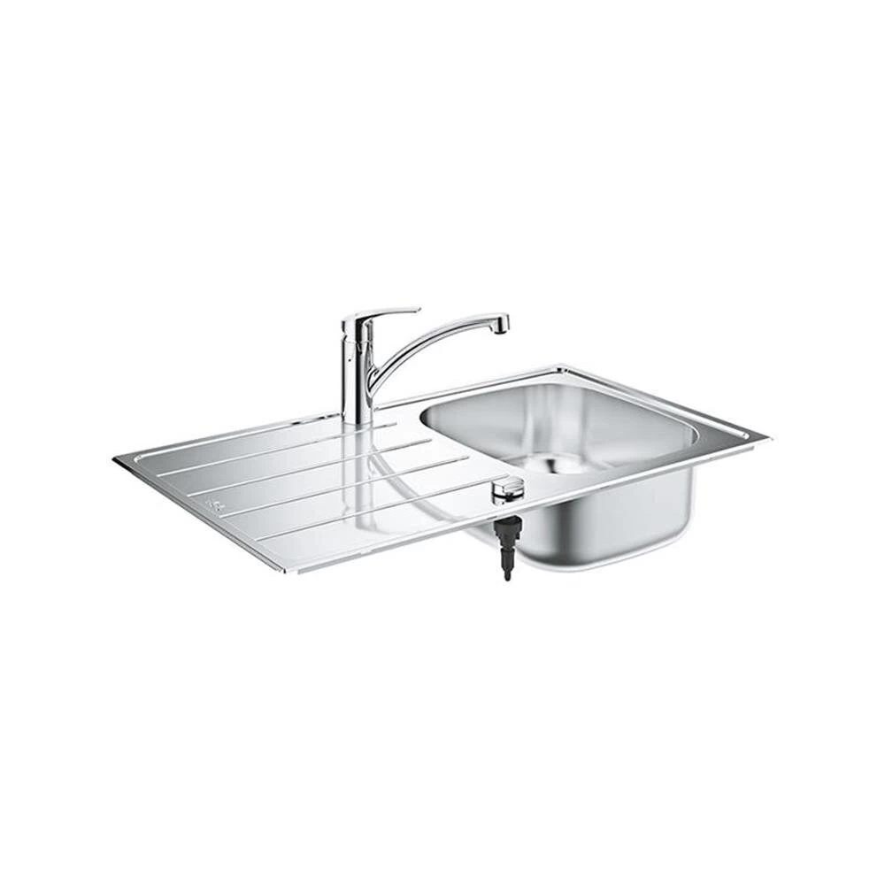 Grohe Einbauspülen-Set, K200 Edelstahlspüle + Eurosmart Armatur 3 Grohe Einbauspülen-Set, K200 Edelstahlspüle + Eurosmart Armatur