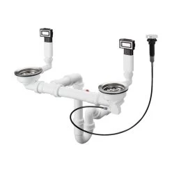 Hansgrohe D15-11 Automatische Ab- Und Überlaufgarnitur Für Doppelbecken Für Hansgrohe Edelstahlspülen