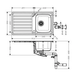 Hansgrohe Einbauspüle 340/400 S4113-F340 | Edelstahl -Machen Sie es mit der Küchenspüle. hansgrohe einbauspuele 340 400 s4113 f340 edelstahl3