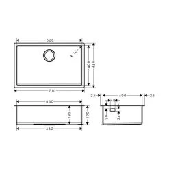 Hansgrohe Einbauspüle 660 S719-U660 | Edelstahl -Machen Sie es mit der Küchenspüle. hansgrohe einbauspuele 660 s719 u660 edelstahl3