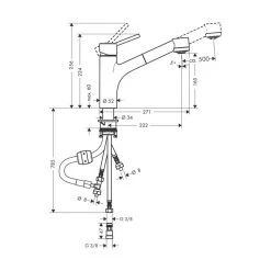 Hansgrohe Küchenarmatur 170 Talis M52 | Ausziehbarer Schlauch Mit Brausefunktion | Niederdruck | Chrom -Machen Sie es mit der Küchenspüle. hansgrohe kuechenarmatur 170 talis m52 ausziehbarer schlauch mit brausefunktion niederdruck chrom3
