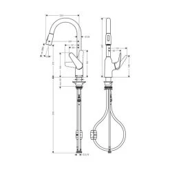 Hansgrohe Küchenarmatur 220 Focus M42 | Ausziehbarer Schlauch Mit Brausefunktion -Machen Sie es mit der Küchenspüle. hansgrohe kuechenarmatur 220 focus m42 ausziehbarer schlauch mit brausefunktion3