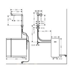 Hansgrohe Küchenarmatur 240 Aqittura M91 | Soda System | Mit Schlauchbox (sBox) -Machen Sie es mit der Küchenspüle. hansgrohe kuechenarmatur 240 aqittura m91 soda system mit schlauchbox sbox3