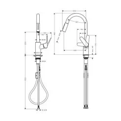 Hansgrohe Küchenarmatur 240 Focus M41 | Ausziehbarer Schlauch Mit Brausefunktion -Machen Sie es mit der Küchenspüle. hansgrohe kuechenarmatur 240 focus m41 ausziehbarer schlauch mit brausefunktion3