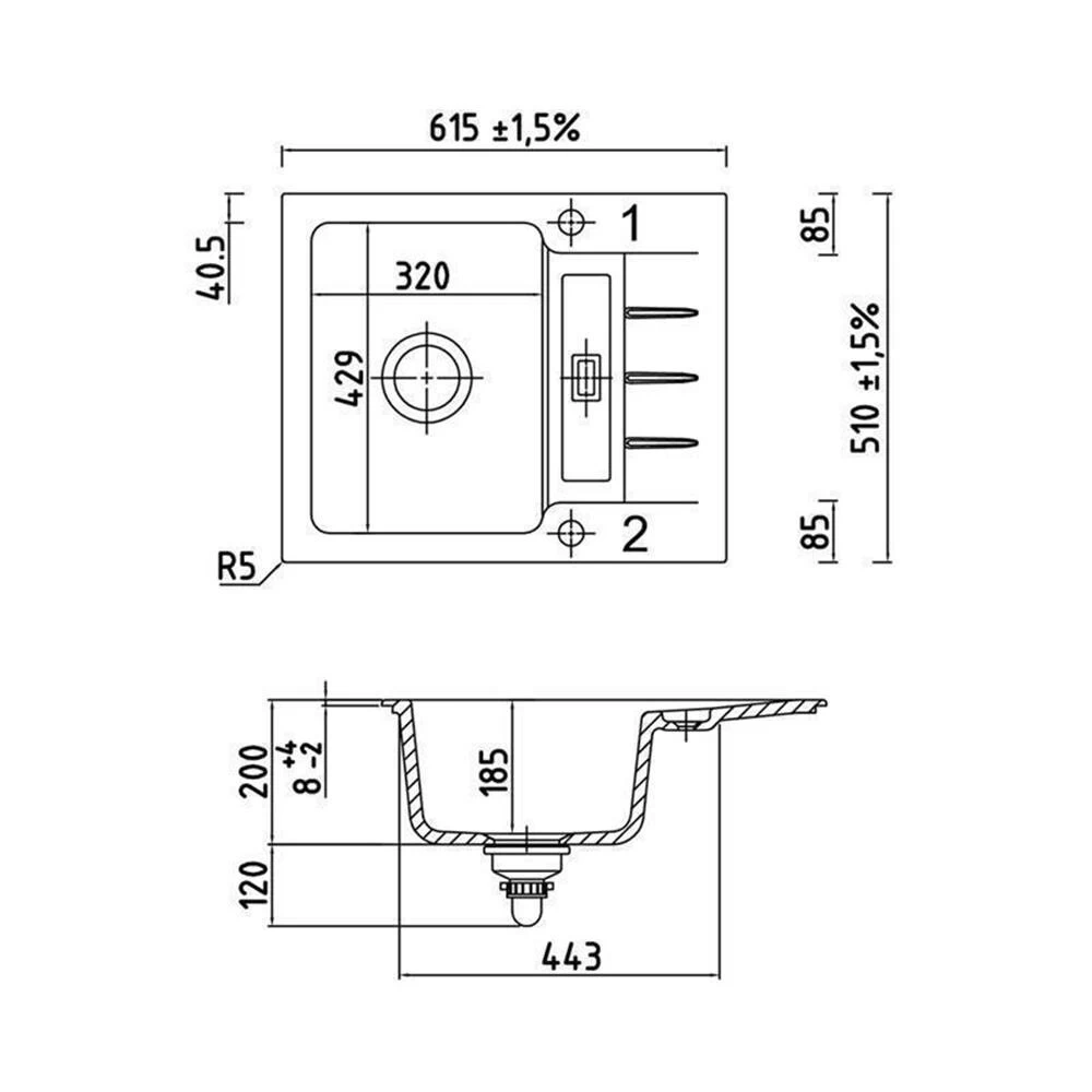 Naber Einbauspüle Keramik LineUP 2E 6 Naber Einbauspüle Keramik LineUP 2E – Bild 4