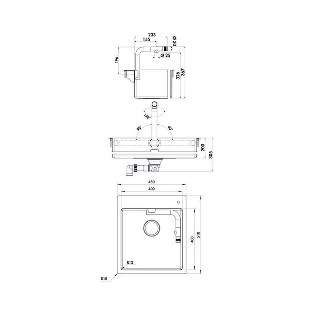 Naber Einbauspülen-Set Corno Turno 50, Spüle Und Integrierte Armatur Turno Edelstahl 7 Naber Einbauspülen-Set Corno Turno 50, Spüle Und Integrierte Armatur Turno Edelstahl – Bild 5