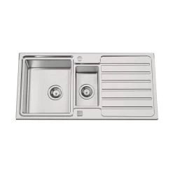 Naber Einbauspülen-Set Ondas 3 Edelstahl Mit Küchenarmatur Arco 2 Chom Hochdruck