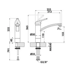 Naber LINEA Küchenarmatur Fuoco 5 Fensterarmatur -Machen Sie es mit der Küchenspüle. naber linea kuechenarmatur fuoco 5 fensterarmatur3