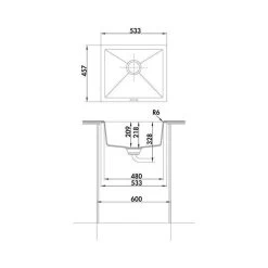 Naber Unterbaubecken Singoli 600 Cin-Nagranit -Machen Sie es mit der Küchenspüle. naber unterbaubecken singoli 600 cin nagranit3
