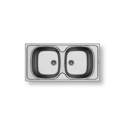 Pyramis Einbaubecken E33/33 Edelstahl Glatt