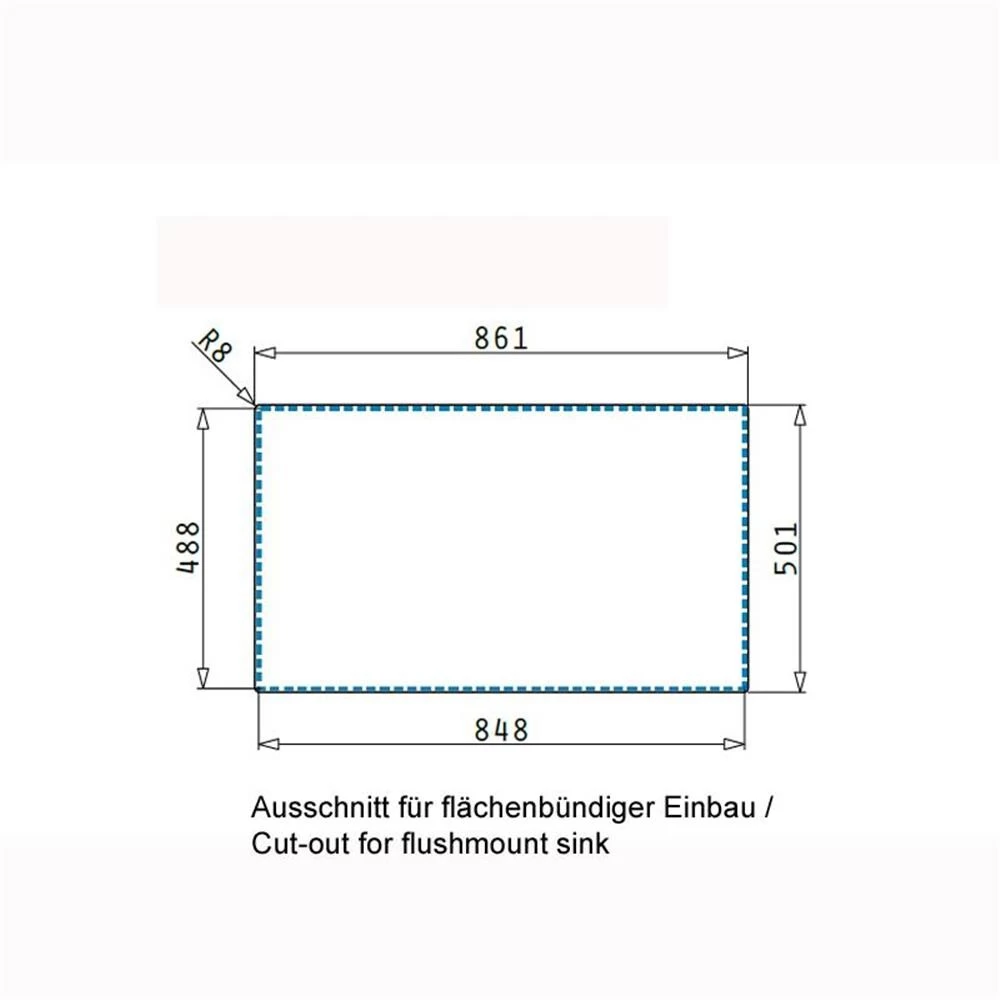 Pyramis Einbauspüle ATHENA (86 X 50) 1B 1D FB (Flachrand) Edelstahl Poliert 7 Pyramis Einbauspüle ATHENA (86 X 50) 1B 1D FB (Flachrand) Edelstahl Poliert – Bild 5