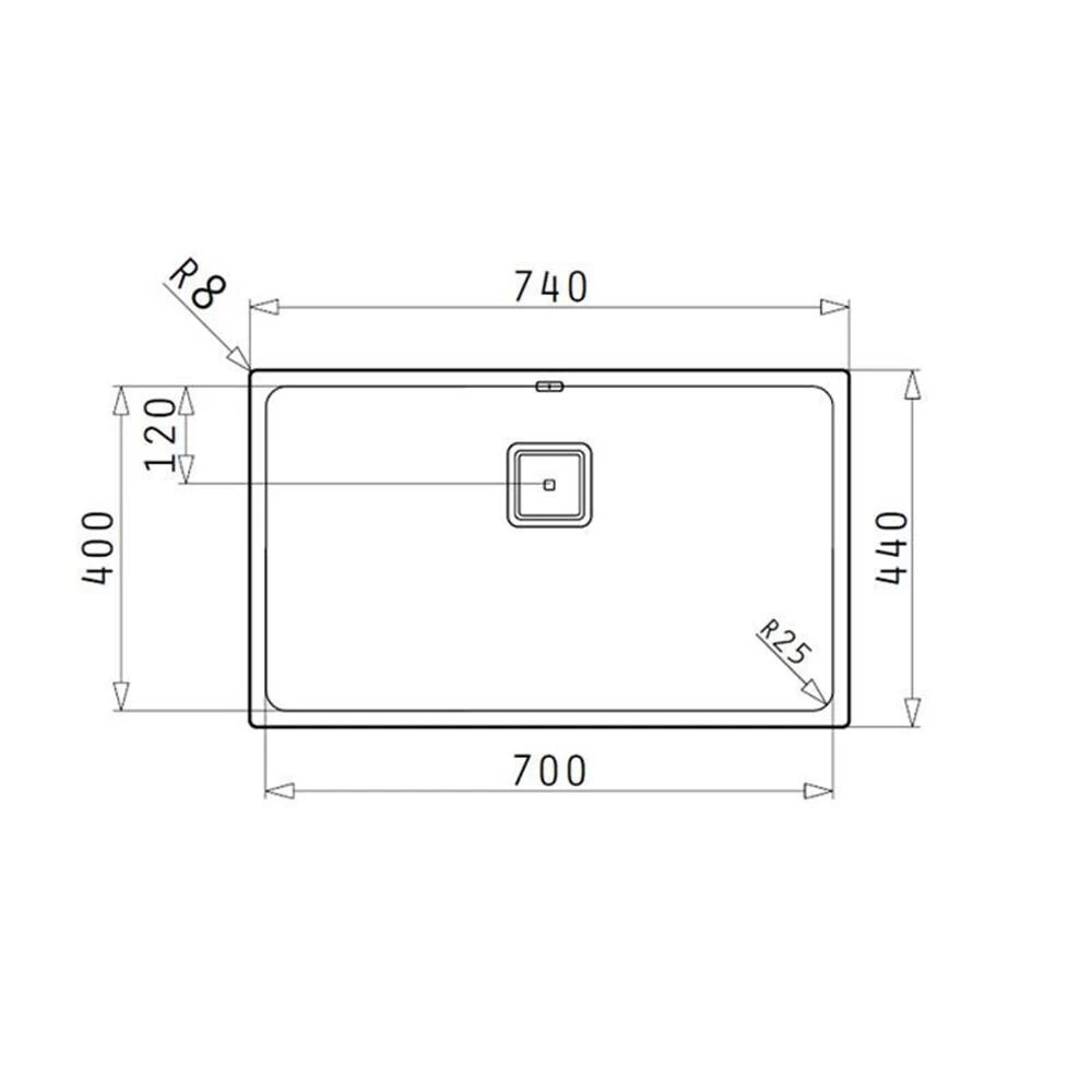Pyramis Unterbaubecken LUME (70X40) UB Edelstahl 5 Pyramis Unterbaubecken LUME (70X40) UB Edelstahl – Bild 3