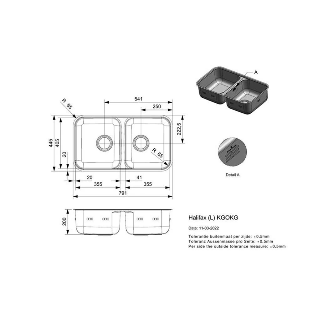 Reginox Einbaubecken Halifax Edelstahl Poliert 4 Reginox Einbaubecken Halifax Edelstahl Poliert – Bild 2