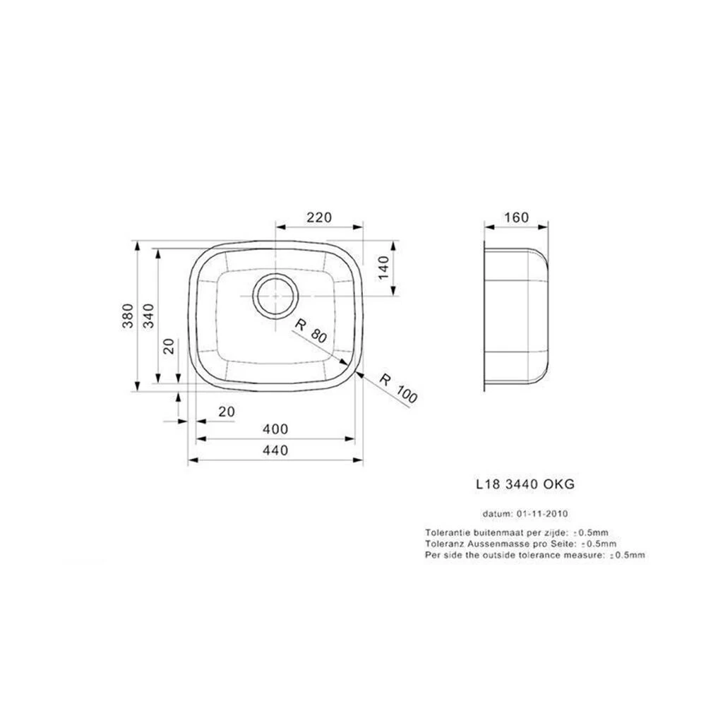 Reginox Einbaubecken L18 3440 OKG Edelstahl 4 Reginox Einbaubecken L18 3440 OKG Edelstahl – Bild 2