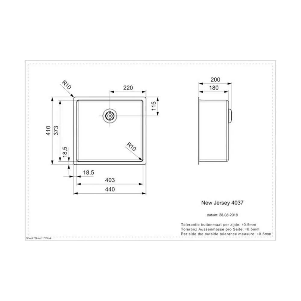 Reginox Spülbecken New Jersey 40 X 37 Edelstahl 5 Reginox Spülbecken New Jersey 40 X 37 Edelstahl – Bild 3