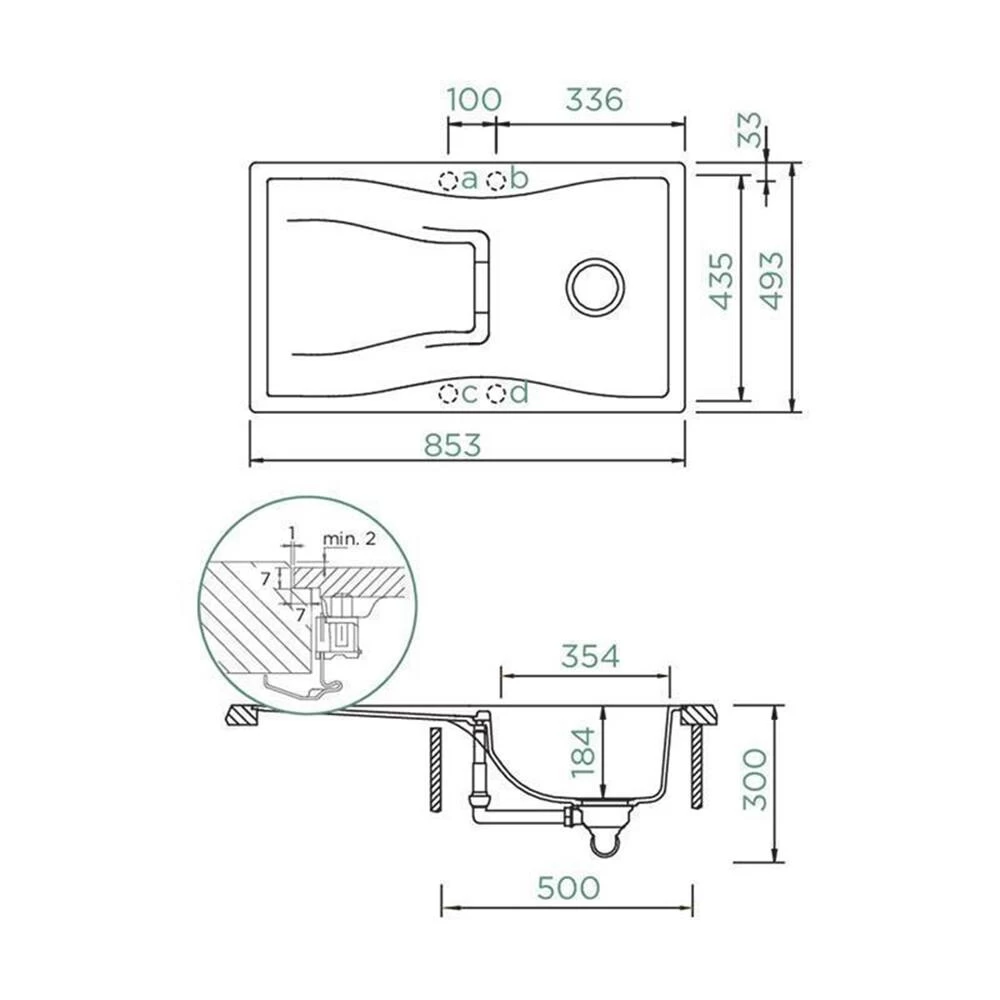 Schock Einbauspüle Cristadur Waterfall D-100 FB Flächenbündig Einbaubar 5 Schock Einbauspüle Cristadur Waterfall D-100 FB Flächenbündig Einbaubar – Bild 3