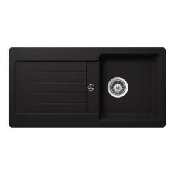 Schock Einbauspüle Cristalite Typos D-100 S A, Farbe Nero (GNE), Exzenterbedienung