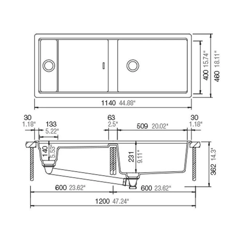 Schock Unterbauspüle Cristadur Prepstation D-150 U 5 Schock Unterbauspüle Cristadur Prepstation D-150 U – Bild 3