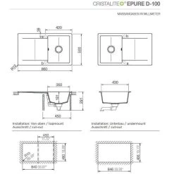 Schock Unterbauspüle Cristalite Epure D-100 U -Machen Sie es mit der Küchenspüle. schock unterbauspuele cristalite epure d 100 u3
