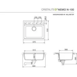 Schock Unterbauspüle Cristalite Nemo N-100 U 9 Schock Unterbauspüle Cristalite Nemo N-100 U -Machen Sie es mit der Küchenspüle. schock unterbauspuele cristalite nemo n 100 u3