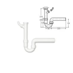 Siphon / Geruchverschluss, 1 1/2" X 50 Mm