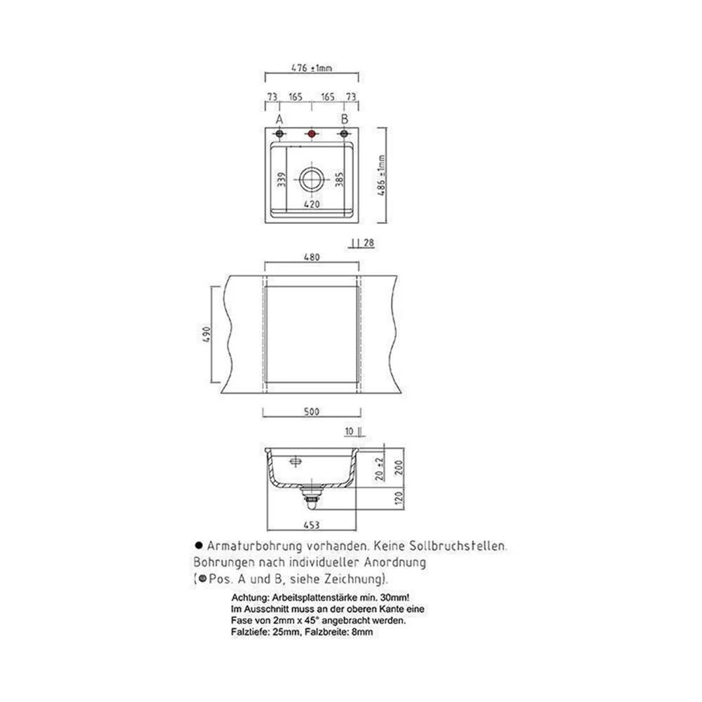 Systemceram Einbaubecken KeraDomo KARA 51 F Flächenbündig Einbaubar 5 Systemceram Einbaubecken KeraDomo KARA 51 F Flächenbündig Einbaubar – Bild 3