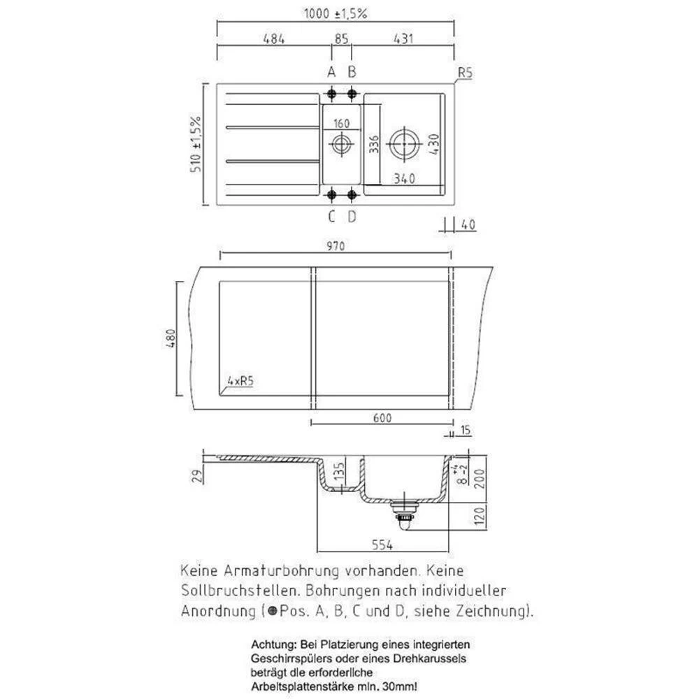 Systemceram Einbauspüle KeraDomo GENEA 100 5 Systemceram Einbauspüle KeraDomo GENEA 100 – Bild 3