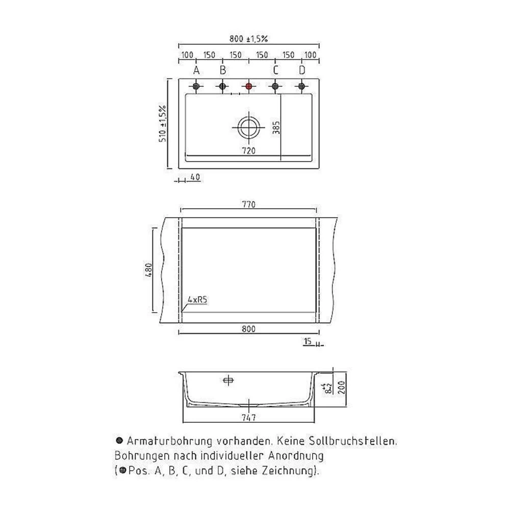 Systemceram Einbauspüle KeraDomo MERA 80 5 Systemceram Einbauspüle KeraDomo MERA 80 – Bild 3