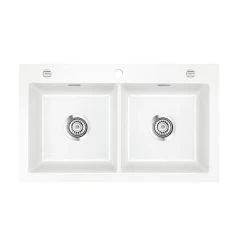 Systemceram Einbauspüle KeraDomo MERA TWIN F Flächenbündig Einbaubar